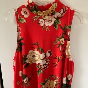 Bright Tropical Small Turtle Neck Tank Top